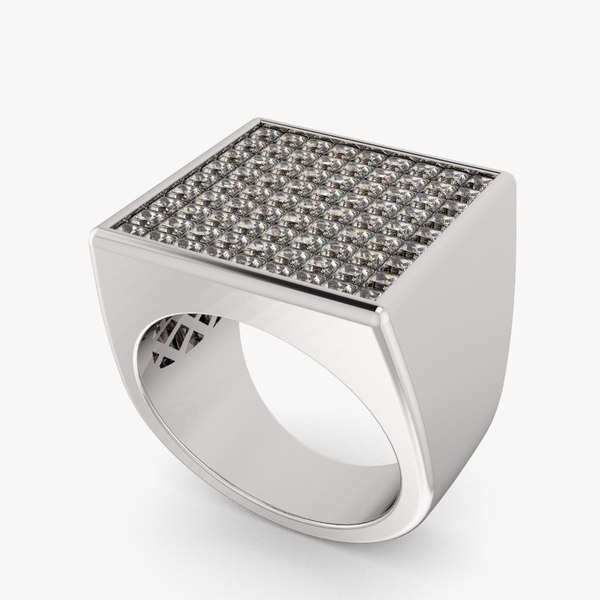 Square Ring With Invisible Setting Stones 3D 모델 TurboSquid 2080314
