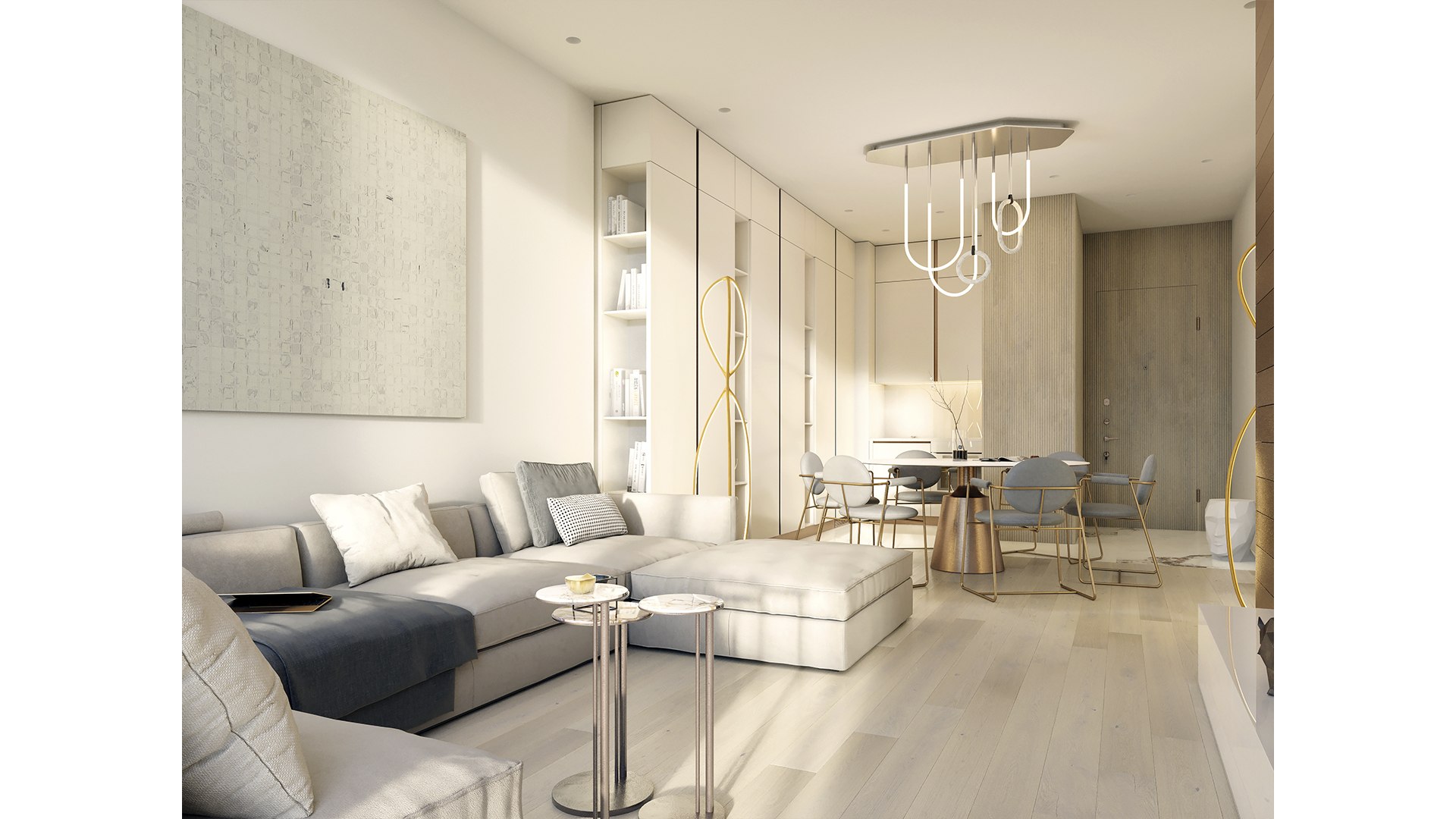 Realistic textured highly detailed 3D apartment scene General plan 3D ...