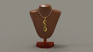 Prong set diamond crossover pendant