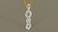 Prong set diamond crossover pendant