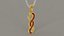 Prong set diamond crossover pendant