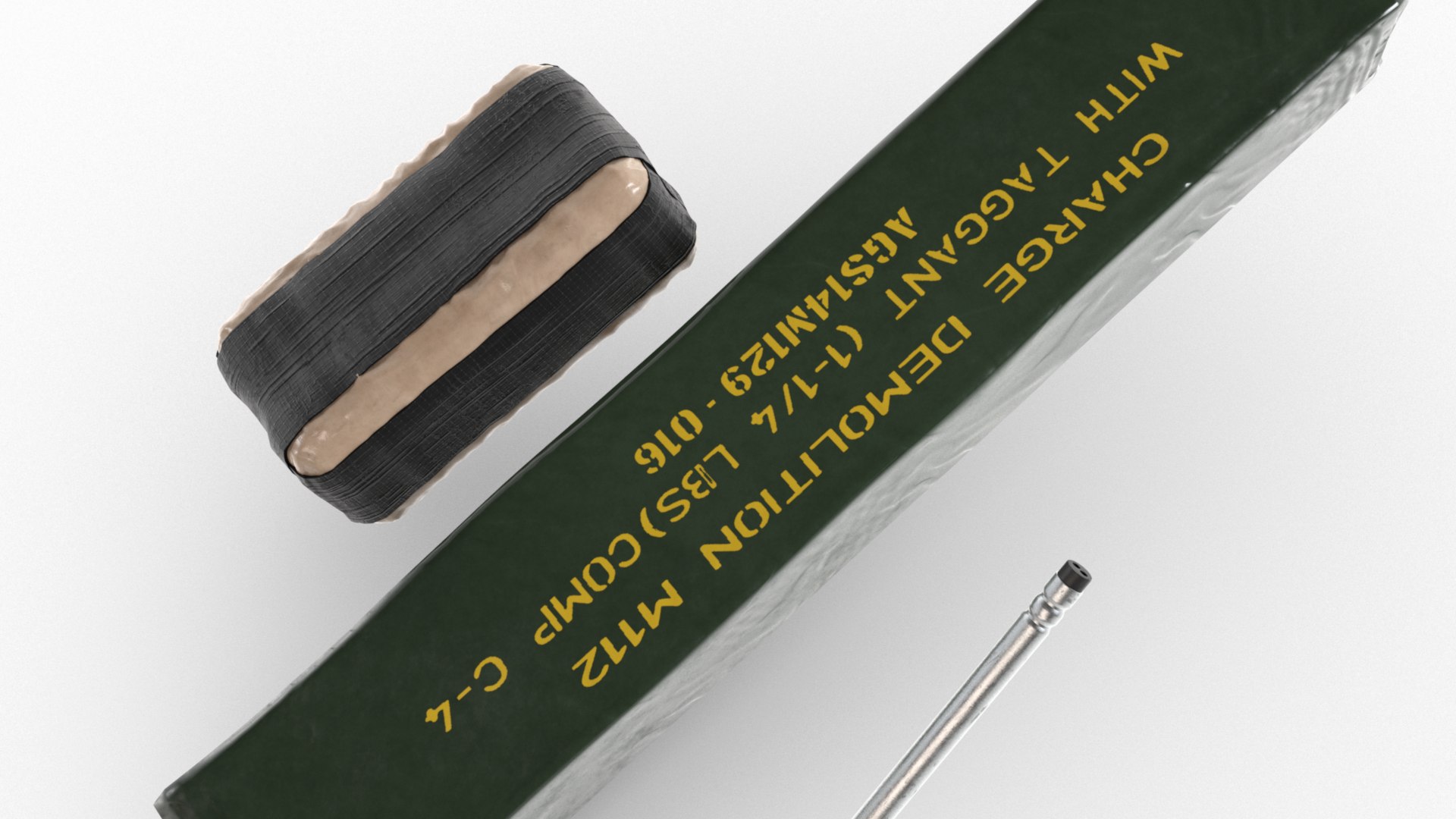 C4 Explosive With Detonator Model - TurboSquid 2293502
