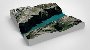 3D Mountain landscape Kjerag Norway model