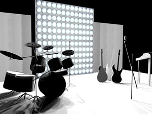 3d model set drum ovation guitars