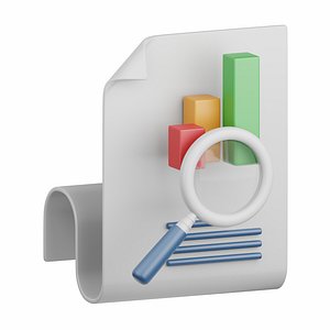 3d rendering data research isolated useful for business and finance design element
