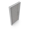 3D Modern Design White Metal Steel Door with Wooden Details model