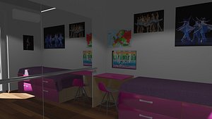 Single room fucsia Italian style with motion camera