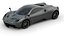 Modelo 3D del superdeportivo Pagani Huayra Black, obra maestra del hiperdeportivo