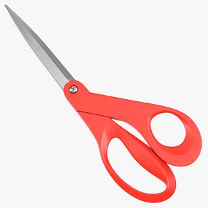 3d scissors red model
