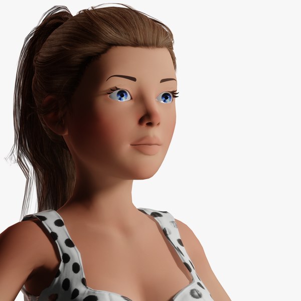 V2 Cartoon Women Character 3D - HQ fantasy model 3D