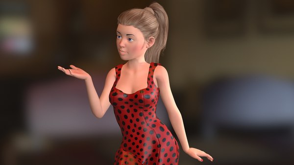 Modelo 3d V2 Cartoon Women Character 3d Hq Fantasy Model Turbosquid