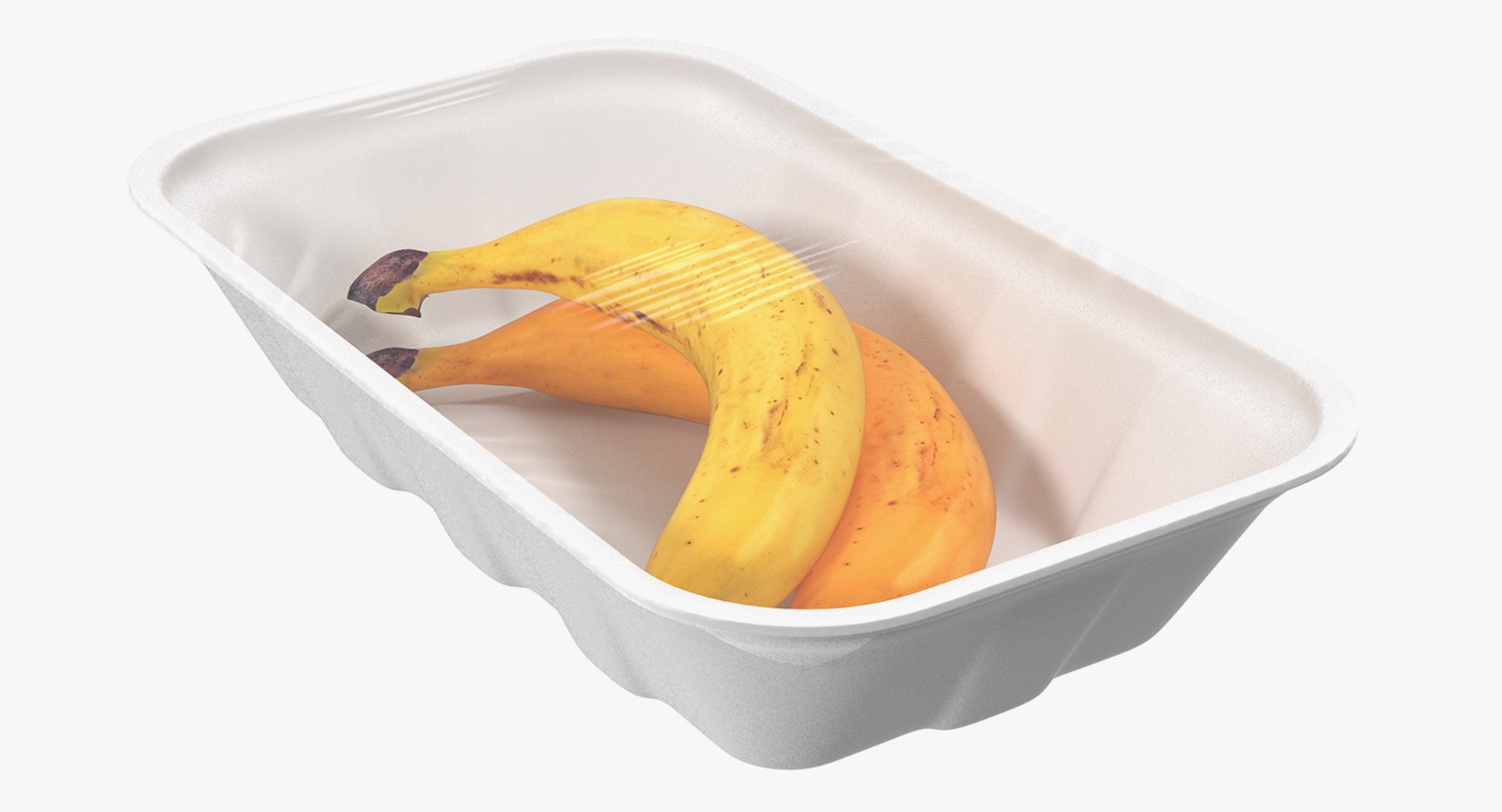 Bananas Wrapped Food Tray 3D Model preview