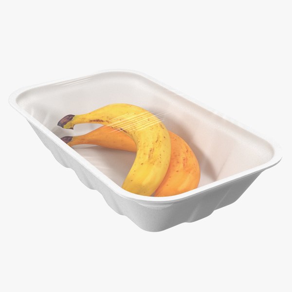 bananas wrapped food tray 3D model