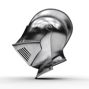 3D model medieval knight armet helmet visor