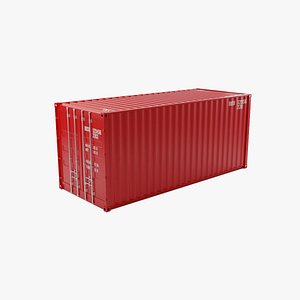 20Ft Cargo Container - Red - Clean