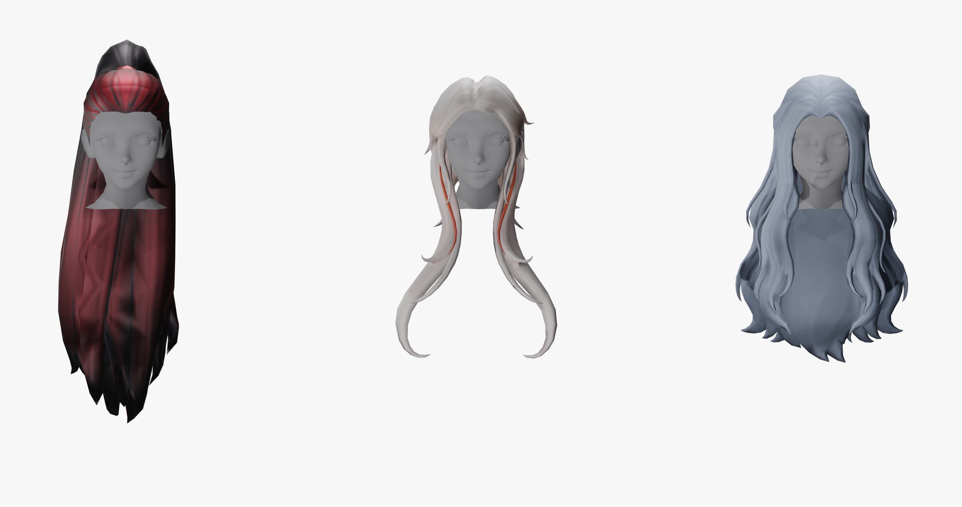 20 STYLIZED FEMALE HAIR MODELS PACK 7 - LOW POLY 3D Model - TurboSquid ...