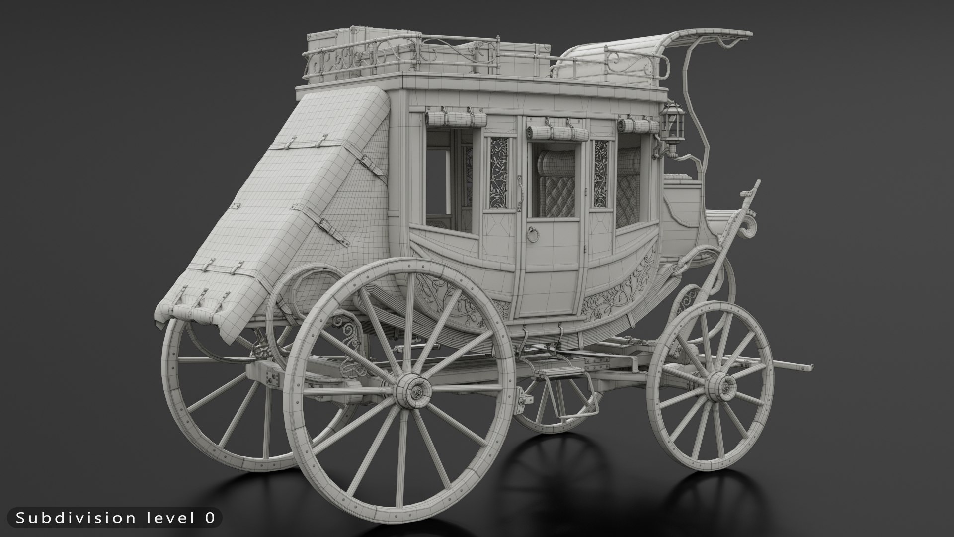 Stage coach carriage 3D model https://p.turbosquid.com/ts-thumb/G9/XhR8w2/gi/wireframes_lv0_03/jpg/1712841936/1920x1080/fit_q87/c9f21d032c422bd3a859f3a7cbc23a3f03be5dbf/wireframes_lv0_03.jpg