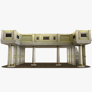 Antique Church Choir Loft White Yellow - PBR