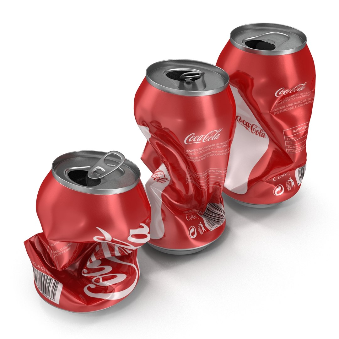 3d 3ds crushed soda cans set