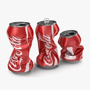 3d 3ds crushed soda cans set