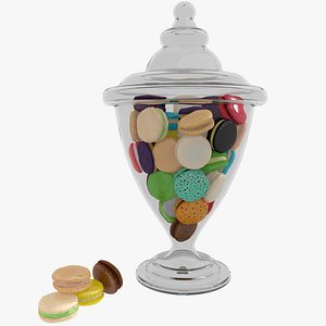 French Macaroon Cake with Bowl Glass