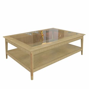 3D realistic carve wood coffe table ver1