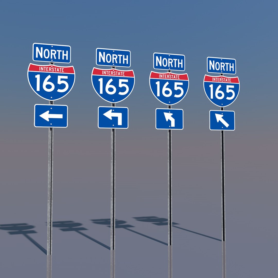 Cinema4d Interstate 165 Signs Alabama