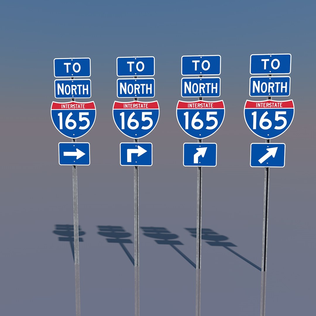 Cinema4d Interstate 165 Signs Alabama