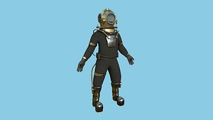 Diving Suit 02 - Black Gold - Character Design Fashion 3D