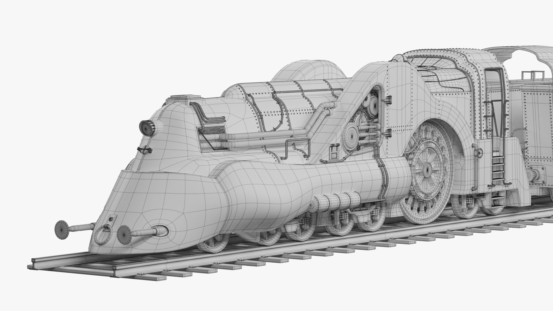 Steampunk Wind-up Train Model - TurboSquid 2148194