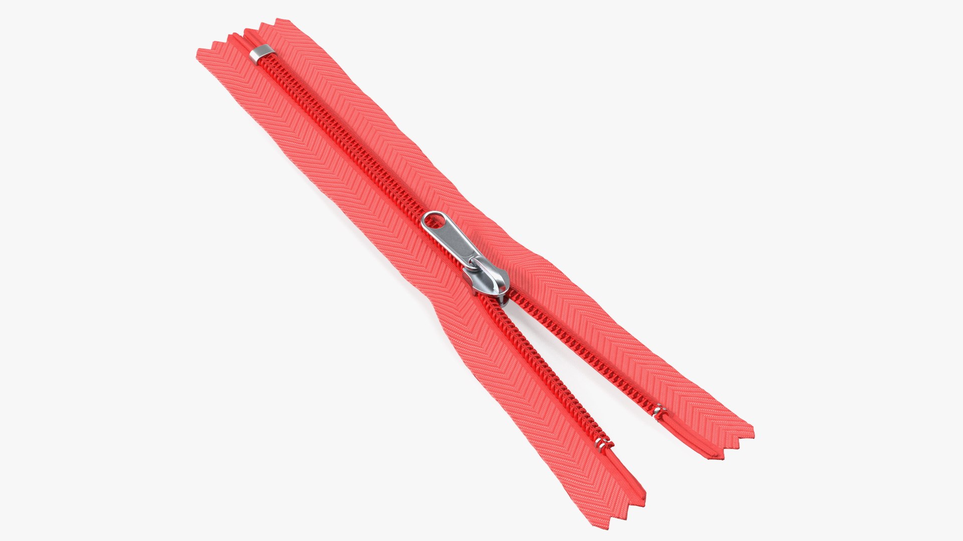 Nylon Coil Closed End Zipper Red 3D model preview