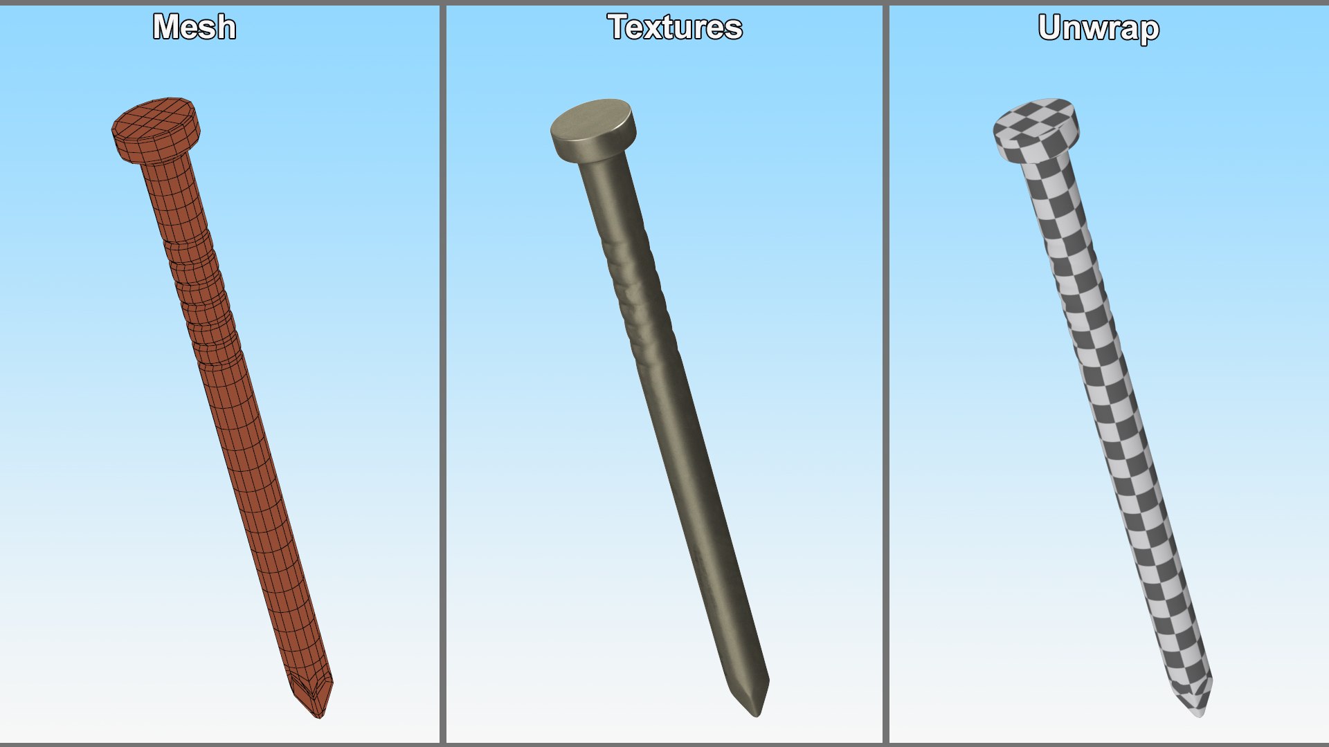 3D Industrial Nails Collection 2 https://p.turbosquid.com/ts-thumb/GA/3OSxRb/uu/industrialnailscollection23dsmodel009/jpg/1688698720/1920x1080/fit_q87/8afb59f4c2aa9af95f8b98bd399d5a31b1d06696/industrialnailscollection23dsmodel009.jpg