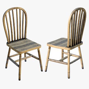 3D Antique Wooden Chair