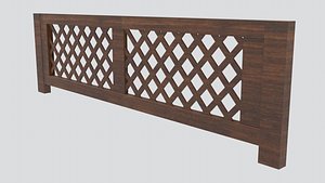 Diamond Lattice Wood Gate 07 3D Model