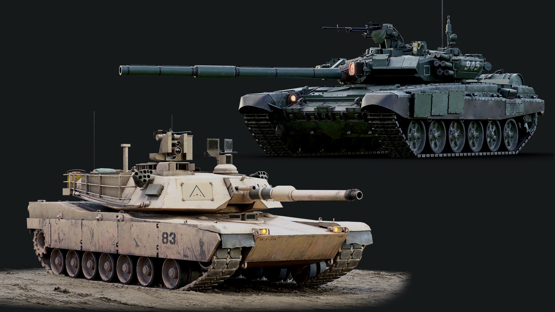 Rigged T90 M4A1 Abrams Tanks Collection 3D model - TurboSquid 2135026