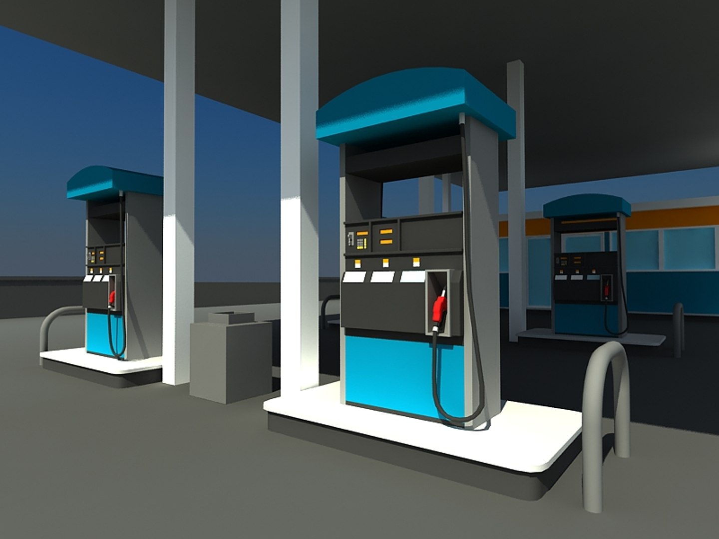 gas station zipped 3d max