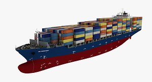 ship container vessel 3d model