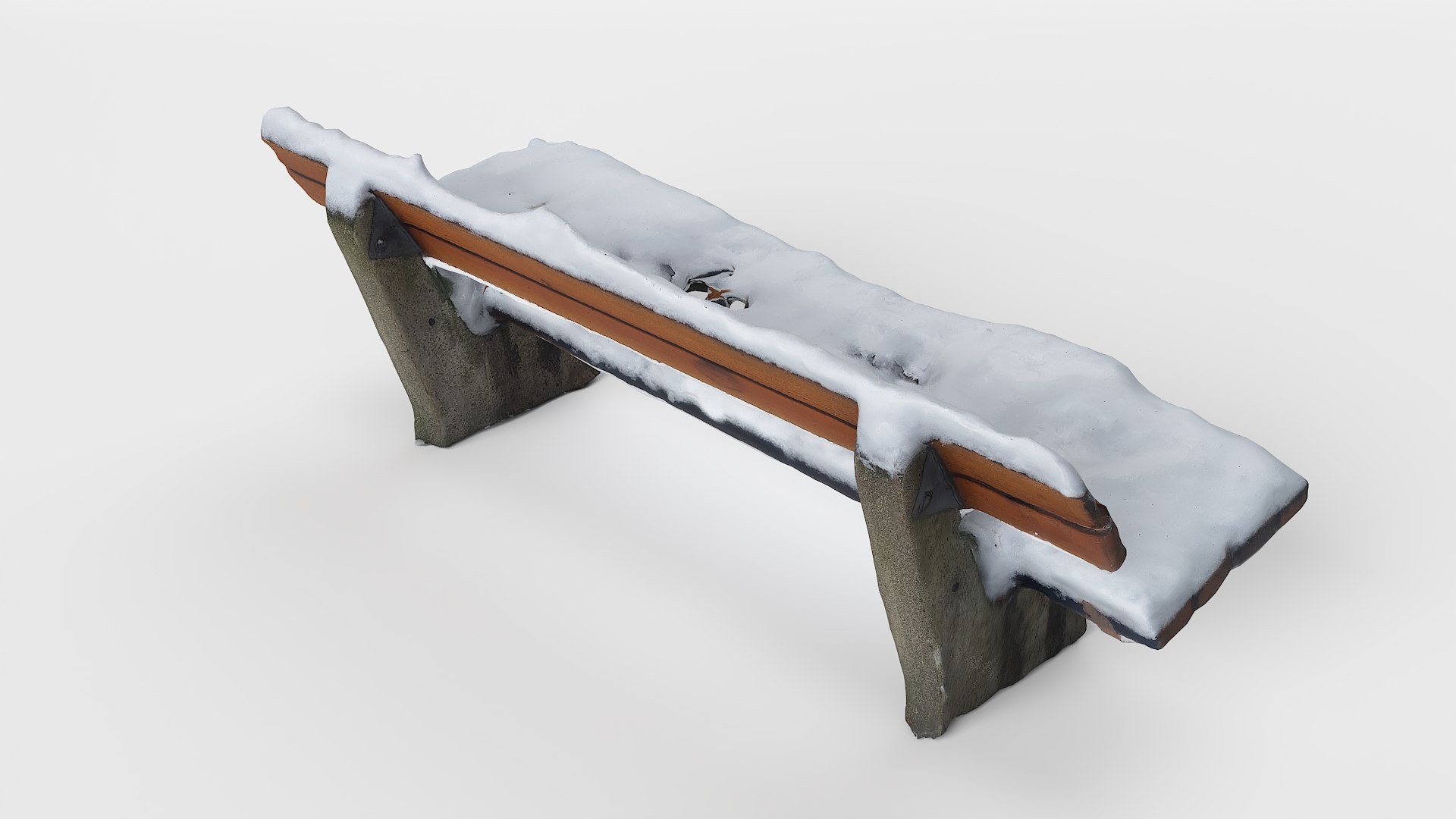3D Bench with Snow 01 - TurboSquid 2161122