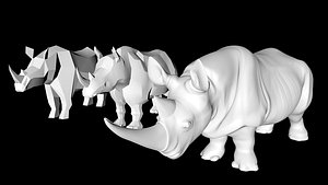 3D rhinoceros