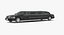3D model limousine generic black car