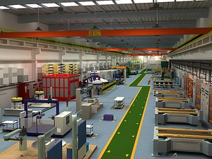 Factory Interior Scene and Equipment 02
