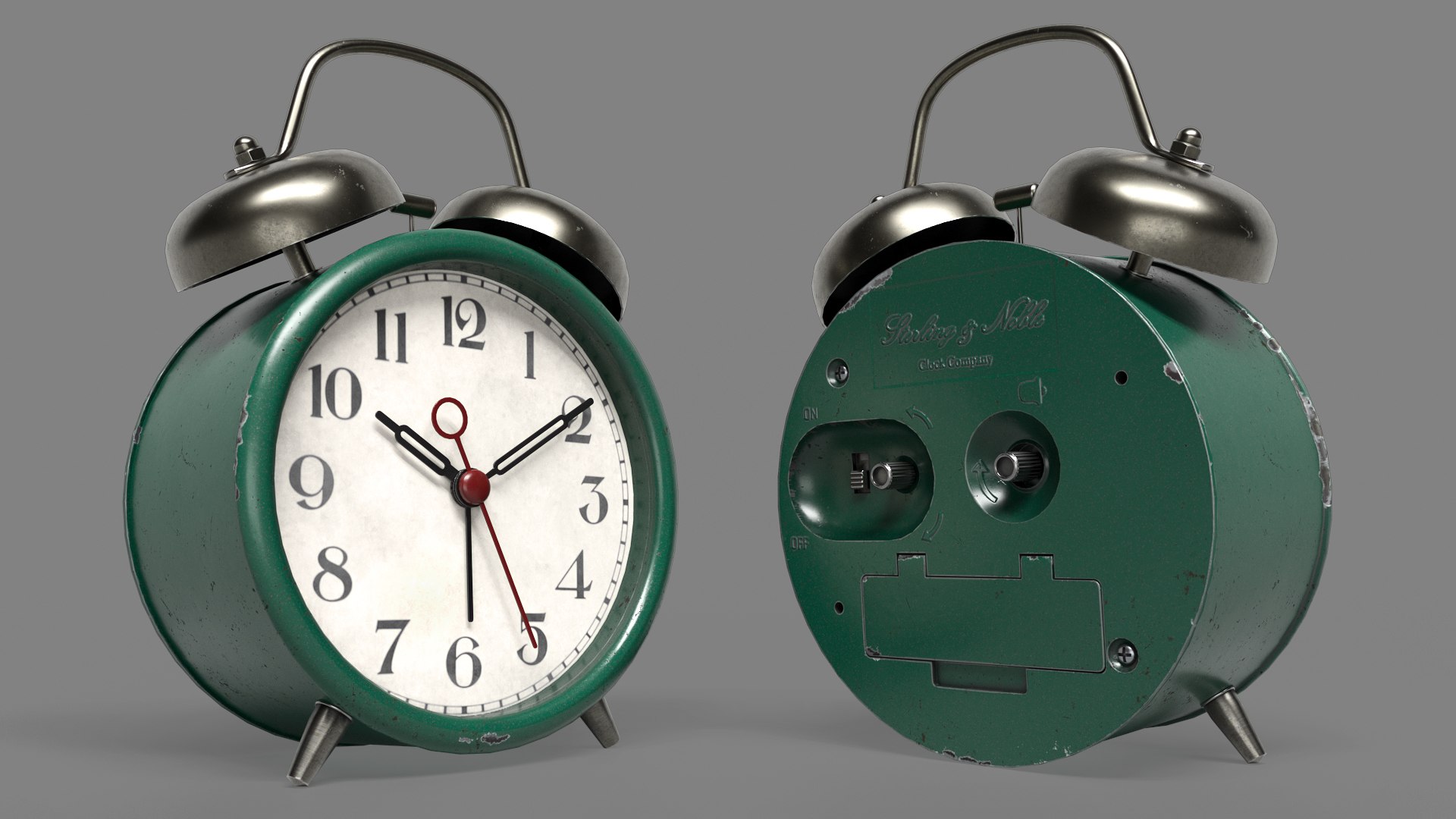 3D Sterling Noble Double Bell Alarm Clock model - TurboSquid 1784412
