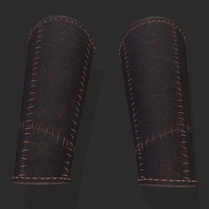 3D Stitched Leather Bracers model