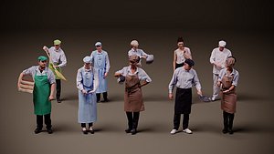 3D People in uniform x 10 01