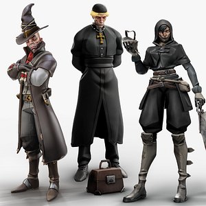 3D 3 in 1 - Creature Pack 3 - Cleric Priest - Nurse Plague - Monster Hunter - 71