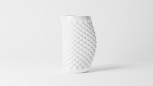 Realistic White Ceramic Vase With Futuristic Style