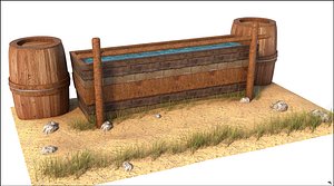 3D horse water western model