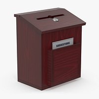 Red Wood Locking Suggestion Box with Card