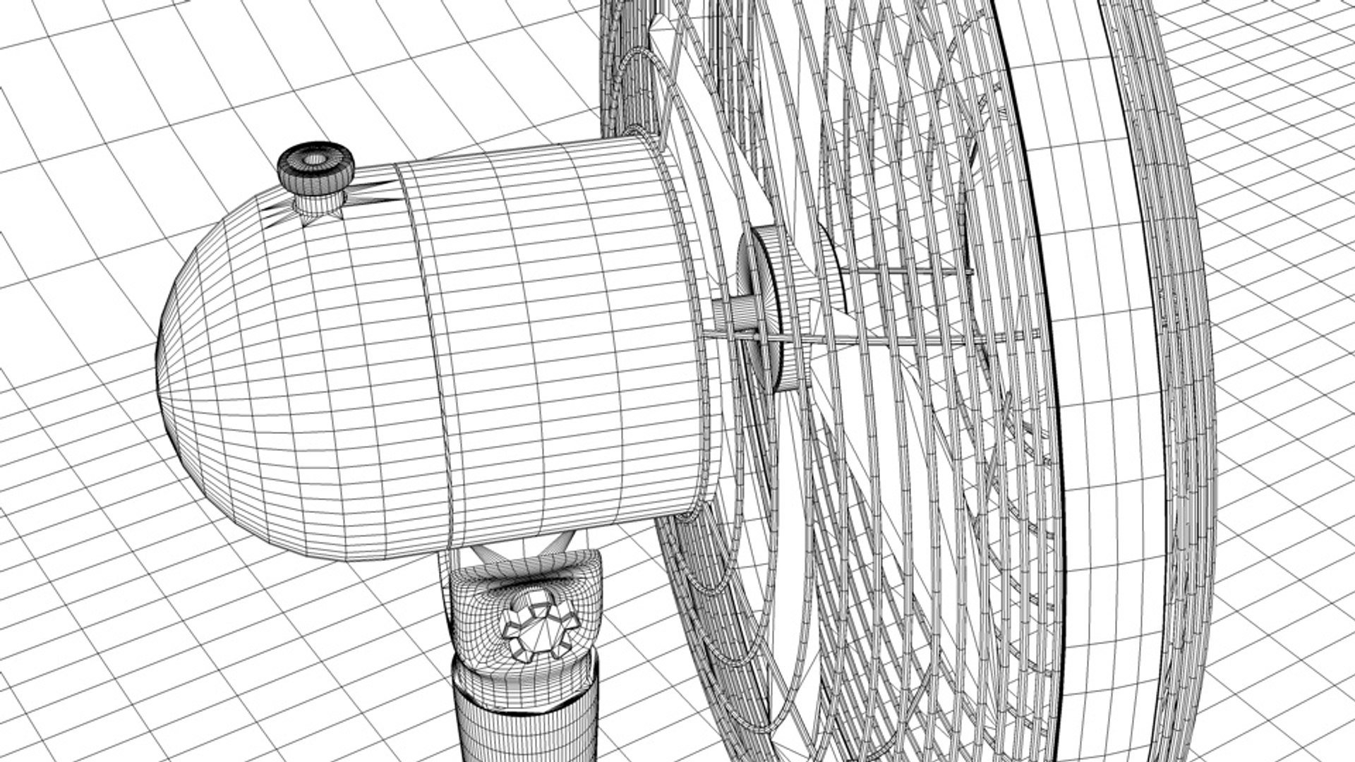 Retro Table Fan 3d Model