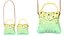 Lovely Heart Embellished Handbag Green pastel 3D model